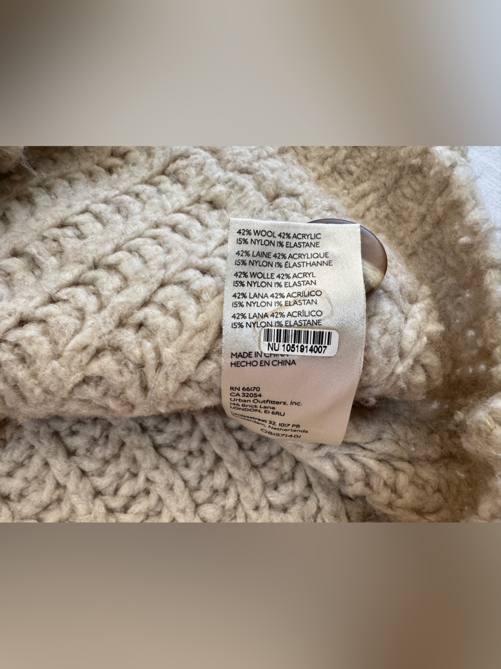 Anthropologie Pilcro Women’s Medium Smiley Flower Chunky Wool Blend Cardigan - Picture 9 of 9